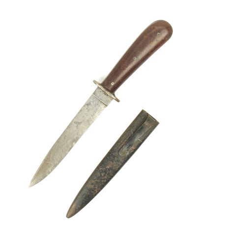Original German Wwii Trench Knife With Boot Scabbard By Puma Bakelit