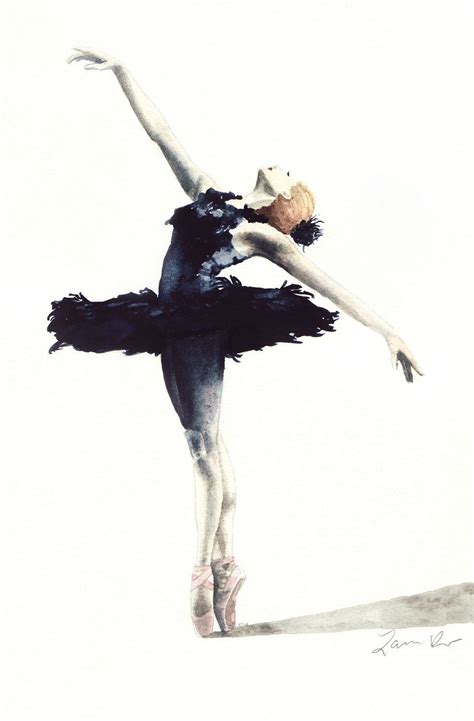 Black Swan Art Swan Lake Ballerina Painting Ballet Wall Art Etsy