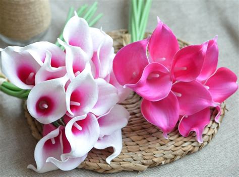 Picasso Hot Pink Fuchsia Calla Lilies Real Touch Flowers Etsy