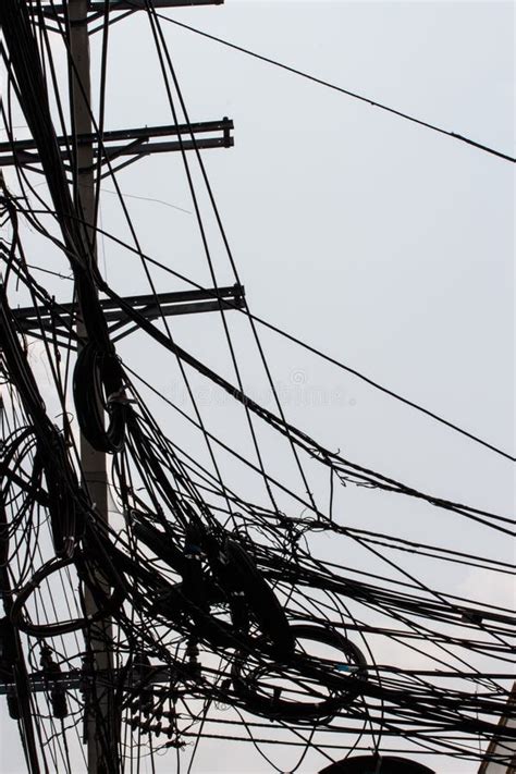 Messy Electrical Cables And Wires Stock Photo Image Of Circle Bunch