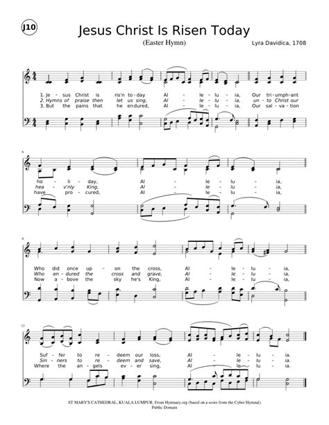 Jesus Christ Is Risen Today Sheet Music For Piano Download Free In