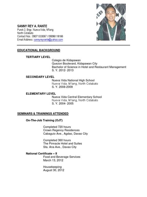 bshrm graduate resume