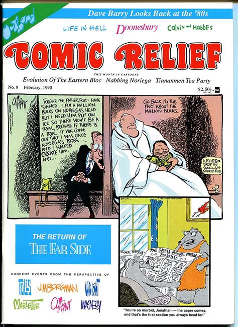 comic relief 9 1990 calvin and hobbes political cartoons toles doonesbury fn vf