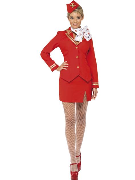 Ladies Air Hostess Costume Stewardess Cabin Crew Fancy Dress Uniform