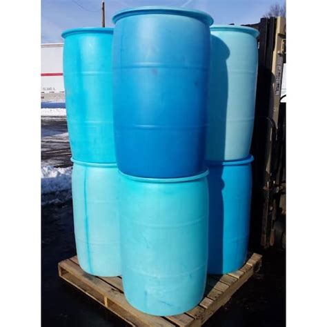 55 Gallon Blue Tight Head Plastic Drum Un Rated 2 Nps 2 Buttress