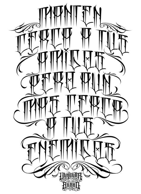 Graffiti Lettering Alphabet Tattoo Lettering Design Chicano Lettering