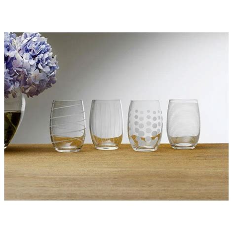 Mikasa Cheers Set Of 4 17oz Stemless Wine Glasses 5095528 Heavins