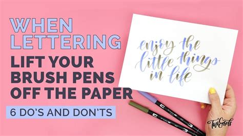 Use brake fluid to remove pen ink from the sheet of paper easily. Lifting your brush pen off the paper when lettering: My 6 ...