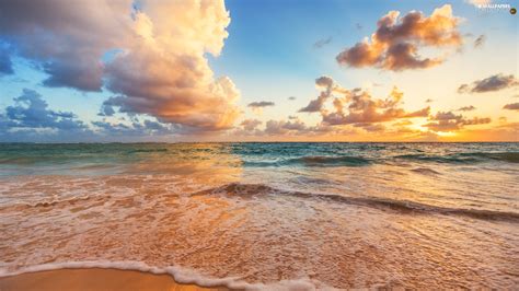 Coast Clouds Sunrise Sea For Desktop Wallpapers