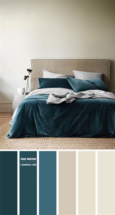 Beige And Indian Teal Bedroom Color Scheme Ideas Fab Mood Colors