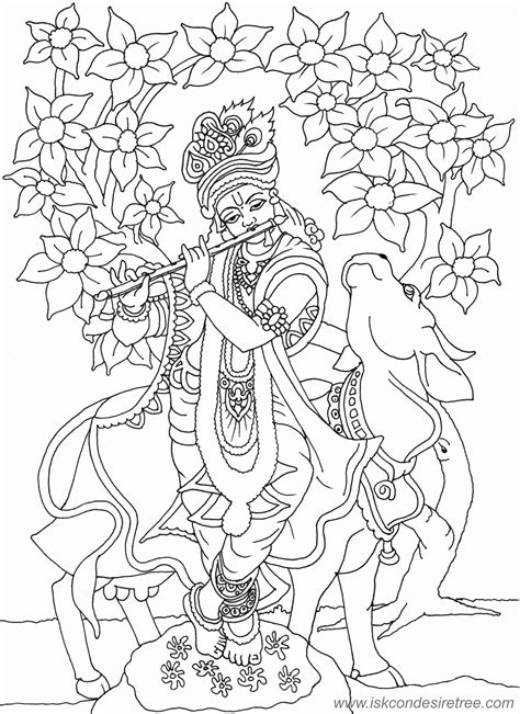 Lord Krishna Coloring Pages Clip Art Library
