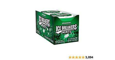 ICE BREAKERS Spearmint Sugar Free Mints Bulk 1 5 Oz Tins 8 Ct