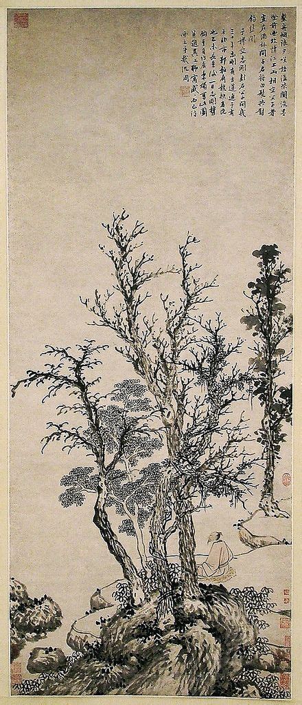 Shen Zhou 1427 1509 1475 Silent Angler In An Autumn Wood