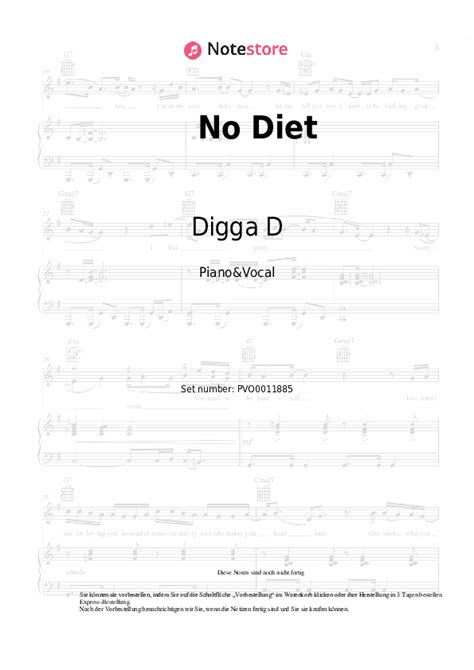 Digga D No Diet Noten Für Piano Downloaden Für Anfänger Klavier