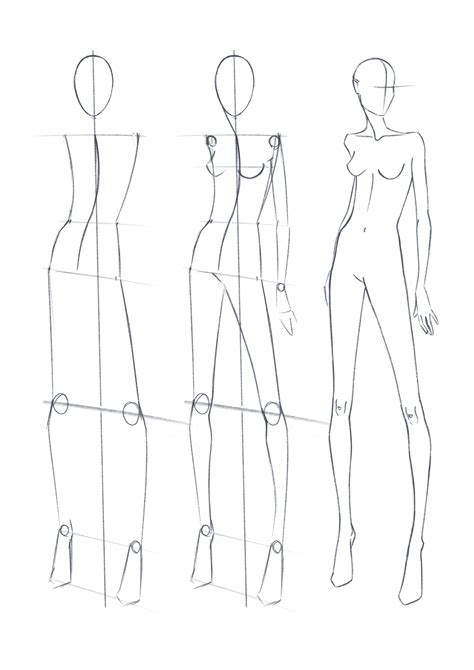 3 4 Step By Step Figure Drawing Fashion Model Sketch Fashion Drawing