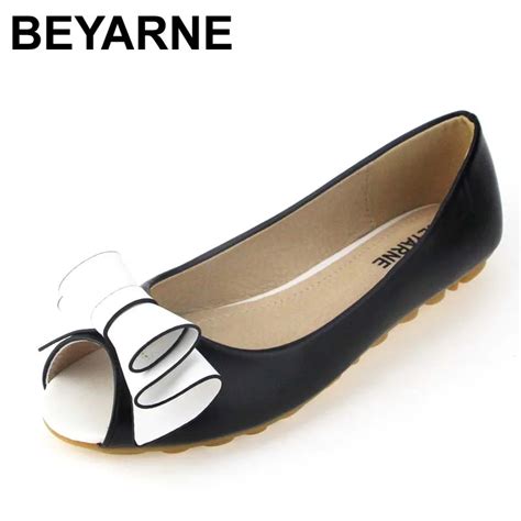 Beyarne New Fahion Shoes Woman Flat Open Toe Women Flats Cute Bow Soft