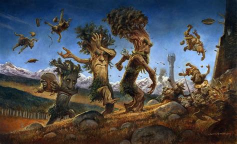 Ents Marching On Orthanc Justin Gerard From Tolkien S Lord Of The Rings