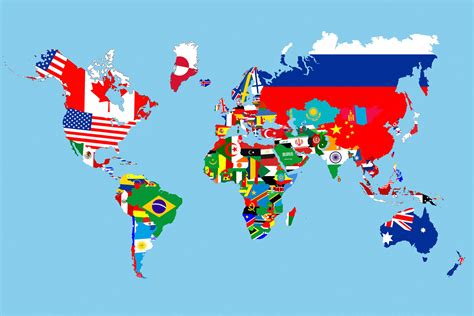 World Flag Map Print A Wallpaper