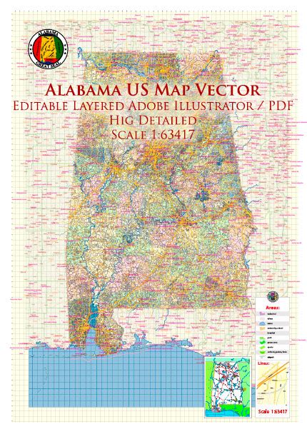 Free Vector Map Alabama State Us Counties Areas And Names Ai Pdf