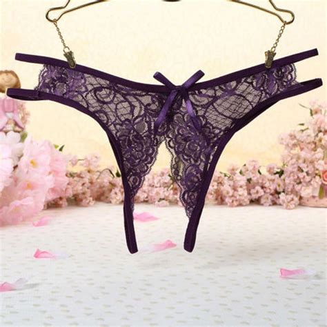 Buy Lace Panties Crotchless Underwear Thongs Women G String Sexy Floral