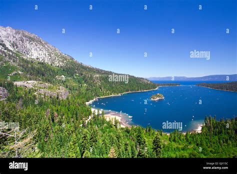 Beautiful View Of Lake Tahoe California At Emerald Bay Stock Photo Alamy