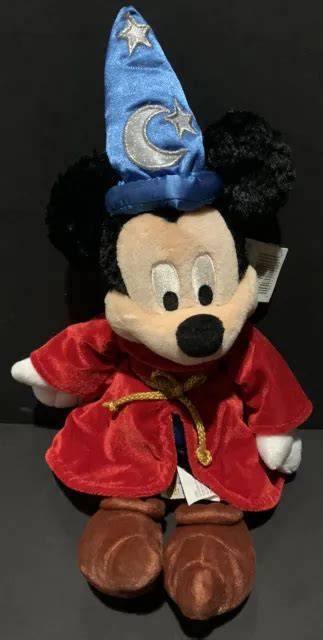 Walt Disney Sorcerer Mickey Mouse Bean Bag Plush 12” With Tag Beanie