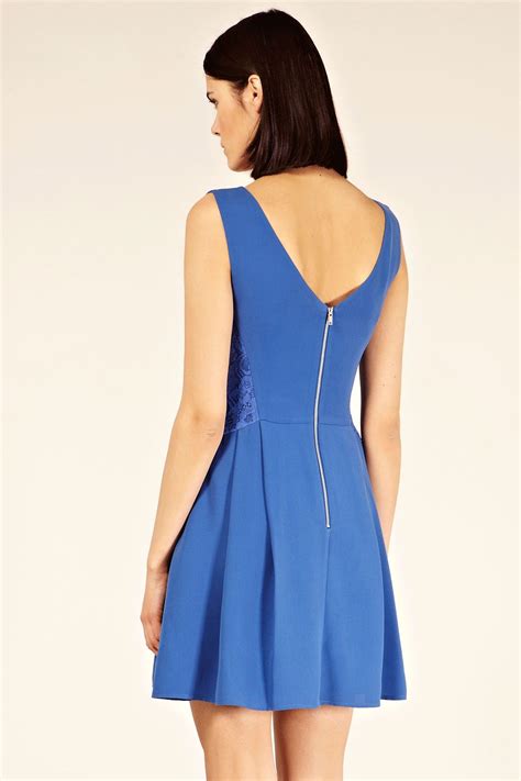 Oasis Lexi Lace Skater Dress In Blue Lyst