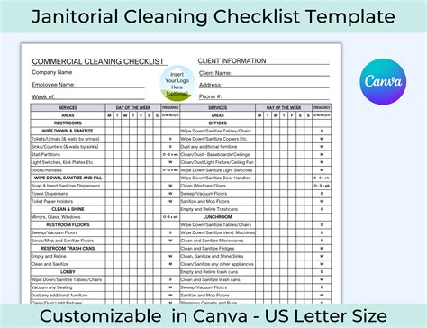 Office Cleaning Checklist Printable