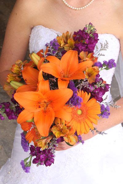 Premium artificial wedding flowers that don't look cheap. purple and orange flowers - wedding bouquet - south dakota ...