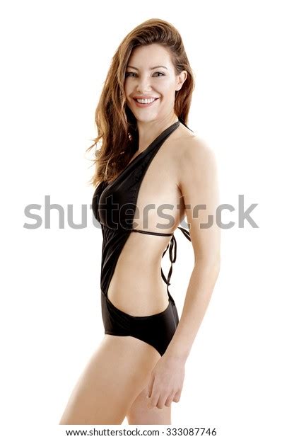 Happy Glamorous Perfect Skinny Smiley Sienna Stock Photo