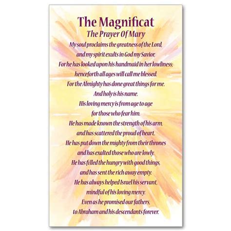 The Magnificat Prayer Card