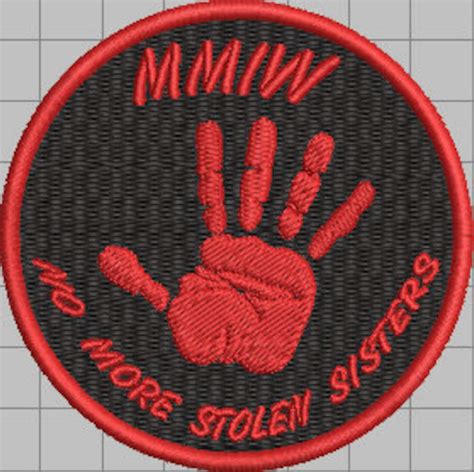 Mmiw Red Handprint 3 Inch Patch Embroidery Design File Digital Etsy