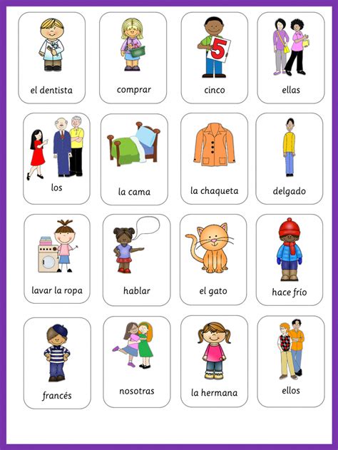 Free Printable Spanish Flashcards Pdf Printable Blank World