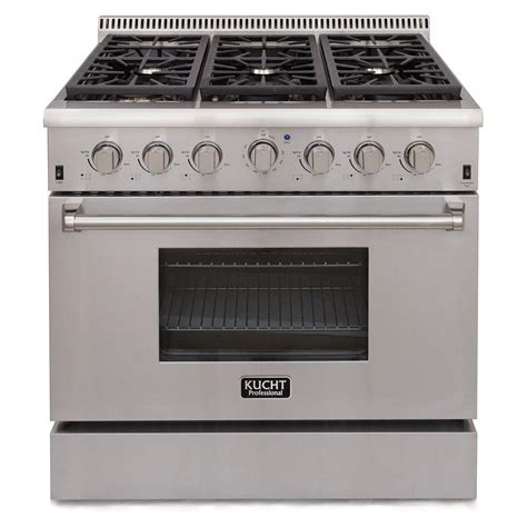 Kucht Pro Style 36 In 52 Cu Ft Propane Gas Range In Stainless Steel