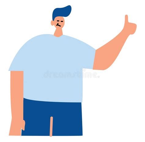 Man With Small Head And Big Body Illustration Vector Stock