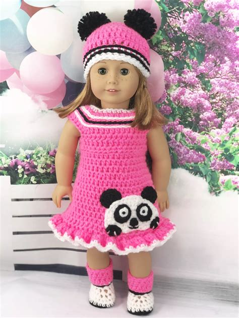 Pink Panda Crochet Pattern Adoring Doll Clothes Crochet Doll