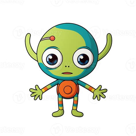 Alien Cartoon On Transparent Background Ai Generated Digital