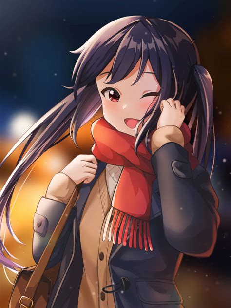 Nakano Azusa K On Commentary Request Highres 1girl D Bag Black Hair Blue Jacket