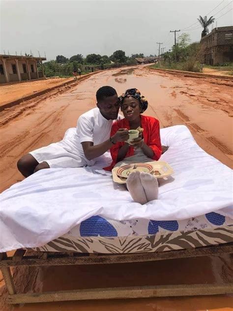 Photos Nigerian Couple Holds Romantic Honeymoon Session On A Mud