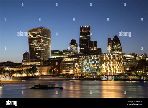 City Of London Skyline At Dusk Stock Photo Alamy