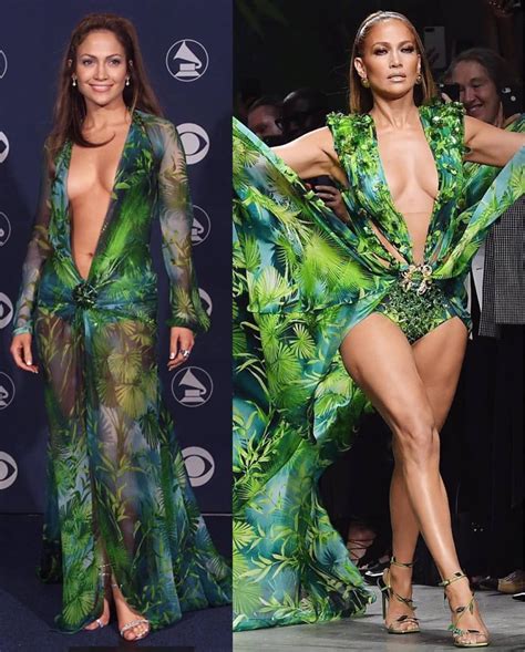 jennifer lopez walked the versace spring summer 2020 runway wearing a sultry jungle print dress