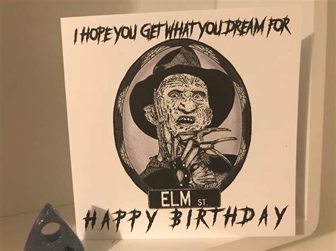 Freddy Kreuger Birthday Card Horror Birthday Card I Hope Etsy