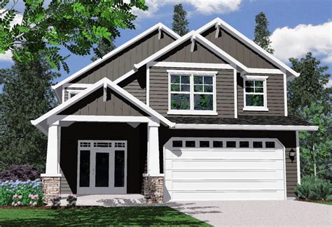 Narrow Craftsman Two Story House Plan With Abundant Open Space Narrow