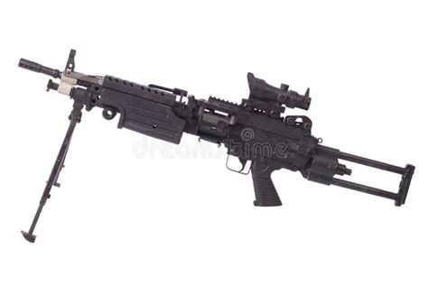 Modern M249 Us Army Machine Gun Stock Image Image Of Trigger Weapon