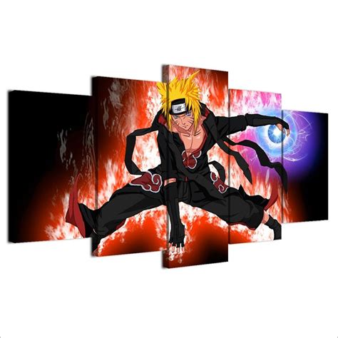 Naruto Powerfull Anime 5 Panel Canvas Art Wall Decor Canvas Storm