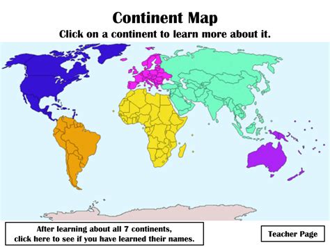 7 Continents Of The World Map Map