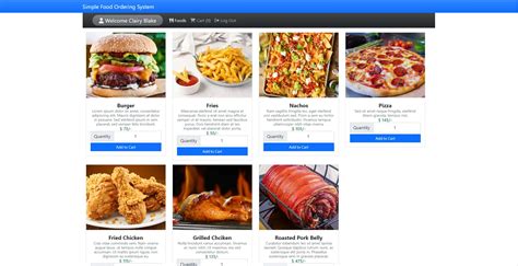 Simple Food Ordering System Client Side In Php Mysqli Free Source