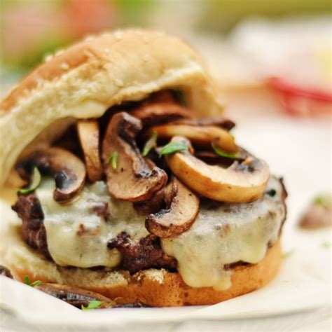 Rally S Mushroom Swiss Burger Recipe Find Vegetarian Recipes