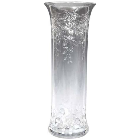Tall Cut Crystal Vase By Cartier At 1stdibs