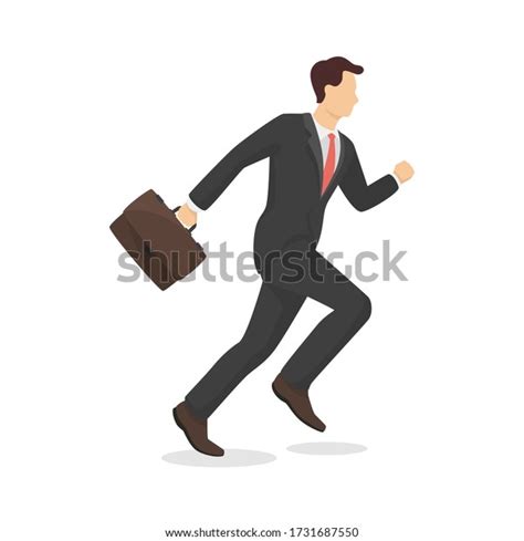 Running Businessman Briefcase Modern Style Vector Stock Vector Royalty